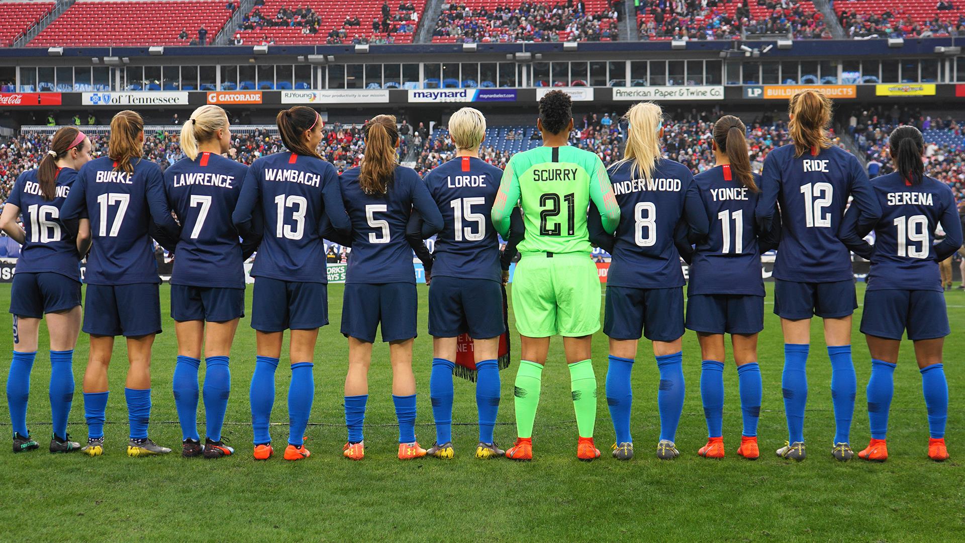 jersey numbers for us women's soccer team