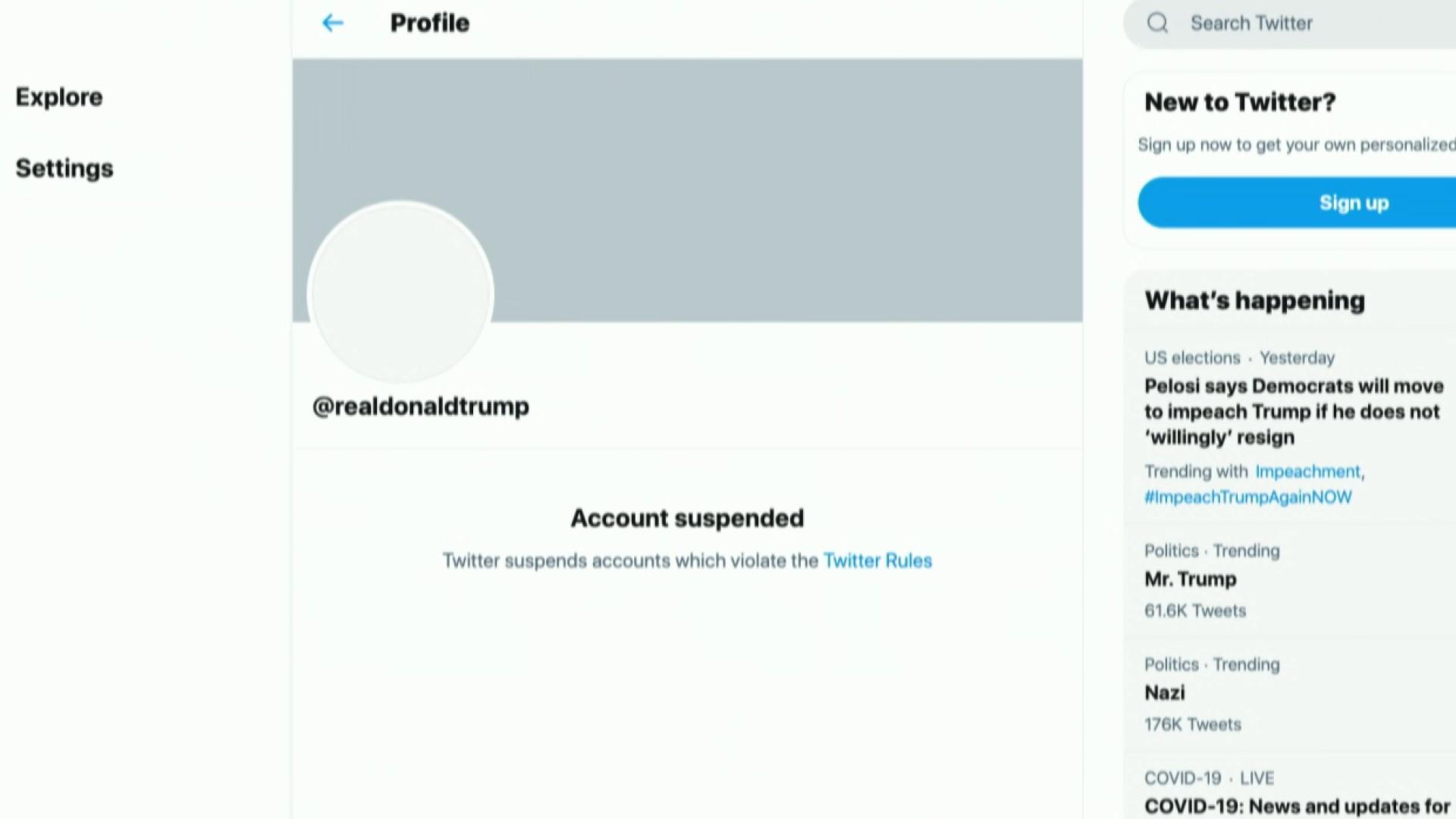 Twitter suspends Trump permanently after inciting mob
