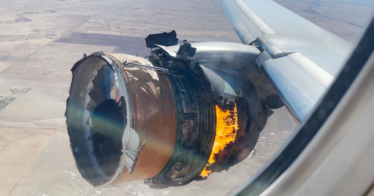 Passenger video shows terrifying moment engine of United Flight 328 was in flames